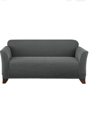 Sure Fit Modern Chevron Loveseat 1 Piece Gray Slipcover~NEW!